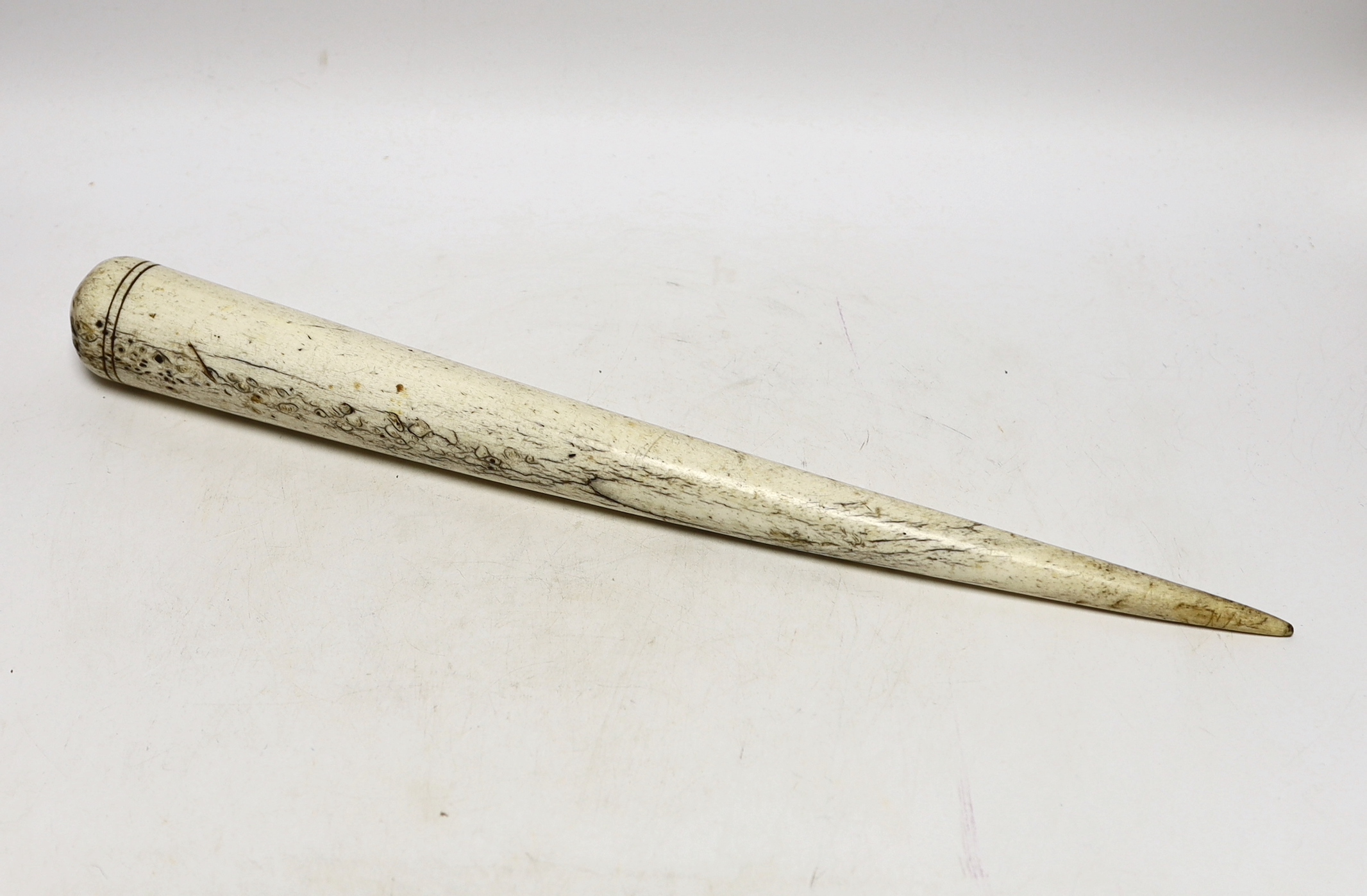 A large 19th century whalebone fid, 46cm long